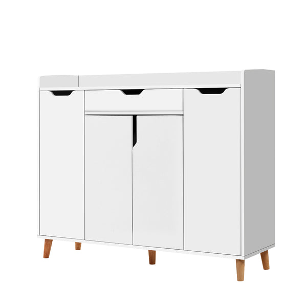 Shoe / Organiser Cupboard - White & Natural