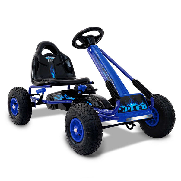 Kids Pedal Racing Go Kart - Blue