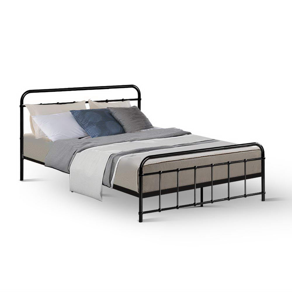 Jet Double Bed Frame - Metal - Black