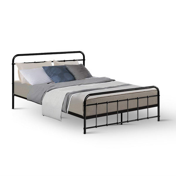 Jet Double Bed Frame - Metal - Black