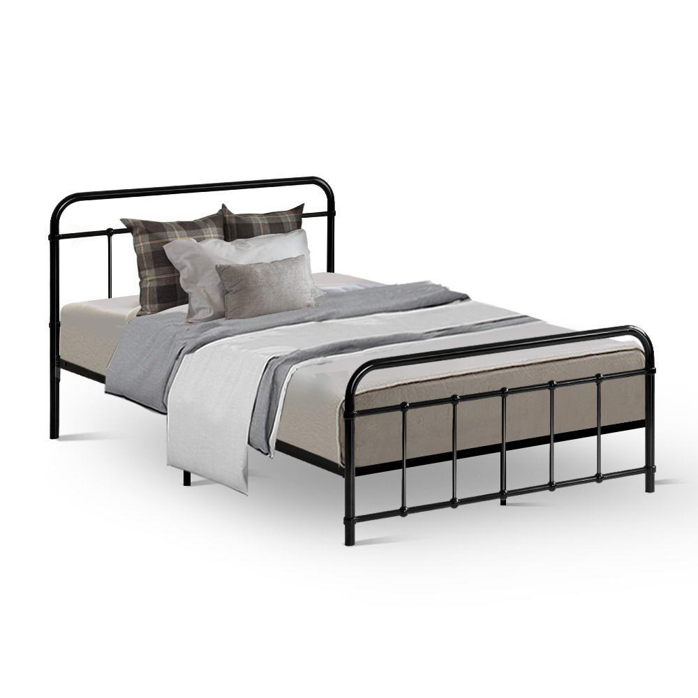 Jet King Single Bed Frame - Metal - Black