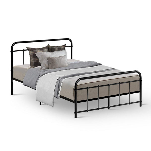 Jet King Single Bed Frame - Metal - Black
