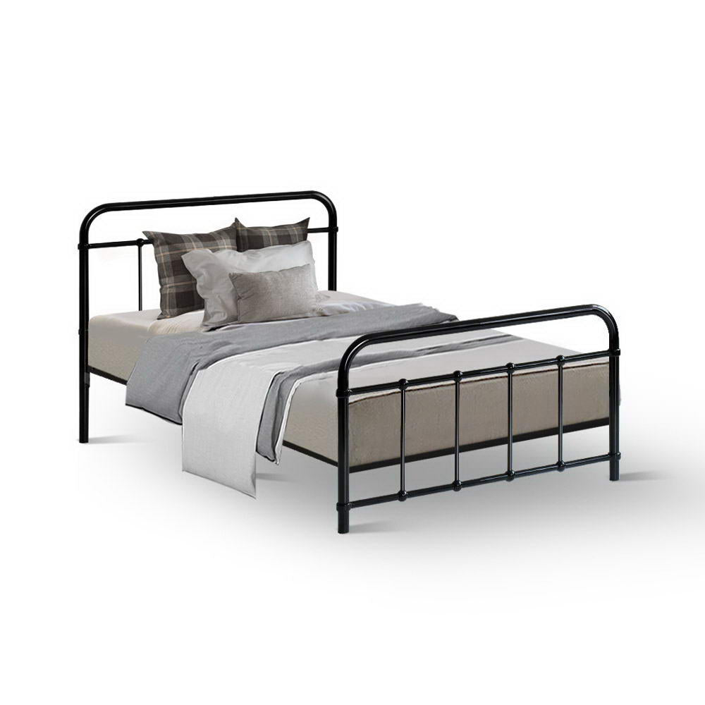 Jet Single Bed Frame - Metal - Black