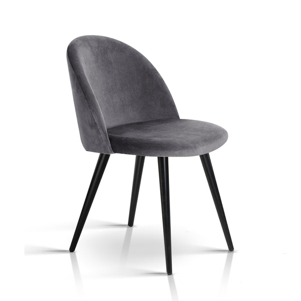 Modern Velvet Dining Chair - Dark Grey