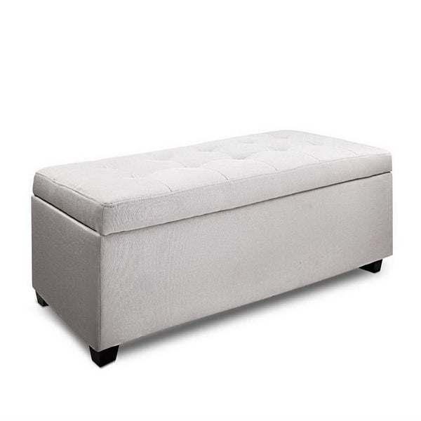 Fabric Storage Ottoman - Beige