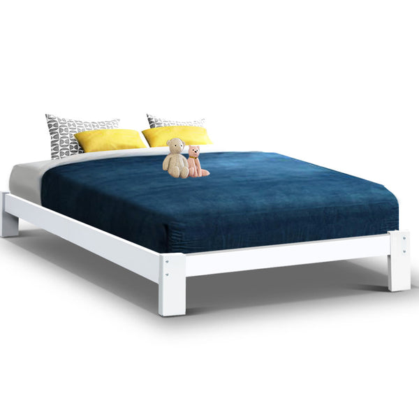 Novus Wooden Double Bed Frame -White