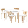 Keezi 5PCS Childrens Table and Chairs Set Kids Furniture Toy Dining White Desk