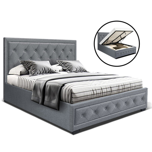 Indie Fabric Gas Lift Bed - Grey