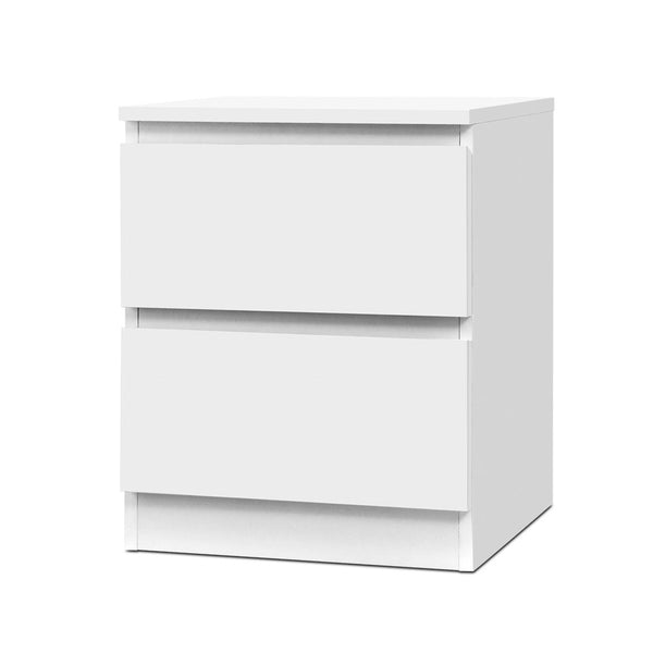 2 Draw Bedside Table - White