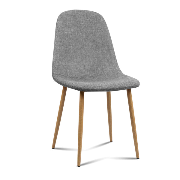 Adamas Fabric Dining Chairs - Light Grey x 4