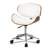 Micell Wooden & PU Leather Office Desk Chair - White