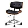 Zion - Wooden & PU Leather Office Desk Chair - Black