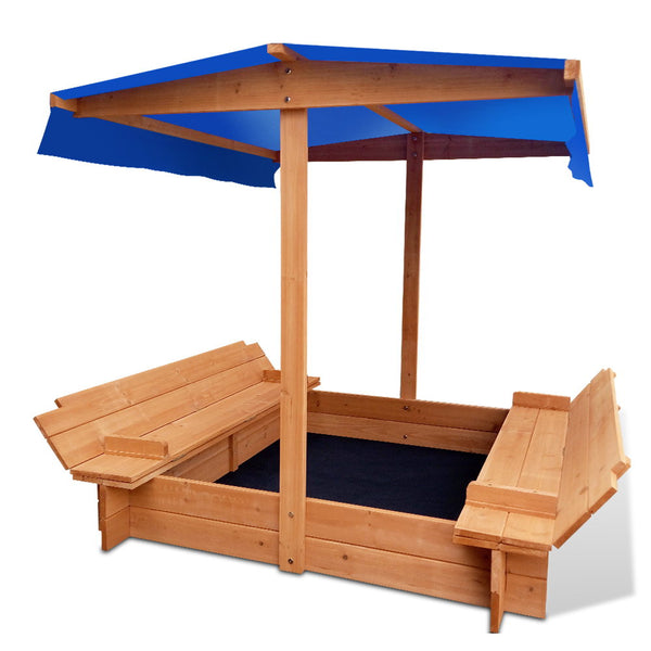Kool Kids Wooden Sand Pit With Canopy