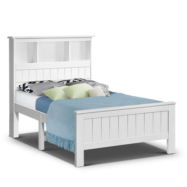 Nixon King Single Timber Bed - White