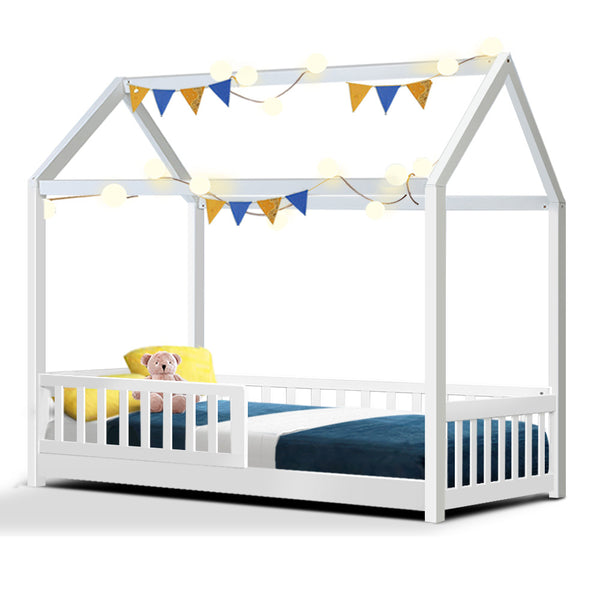 Little Ones Bed Frame With Rail - White